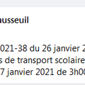 TRANSPORTS SCOLAIRES du 27 janvier 2021