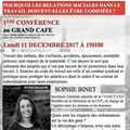 1e CONFERENCE DE L'UNIVERSITE CITOYENNE LE 11 DECEMBRE 2017 A 19H AU GRAND CAFE PLACE GABRIEL PERI LE BLANC-MESNIL