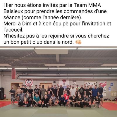 Nouvelle séance au club MMA Baisieux:
