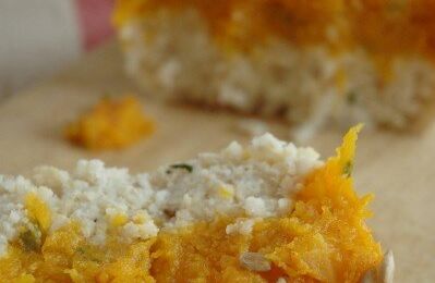 Gratin de courge butternut au millet et aux graines de tournesol, sans blé, sans lait
