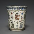 Mina'i Beaker with Seated Princes, 1180–1220, Iran, Kashan