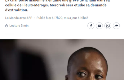 Brève: la chanteuse Rokia Traoré en grève de la faim et en prison dans le cadre d'une procédure de garde