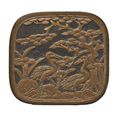 Belt buckle or girdle ornament of carved wood from Korea, Joseon dynasty, late 19th century. 