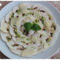 Carpaccio de champignons au basilic