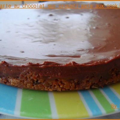 Tarte au chocolat sur crousi pate aux cookies