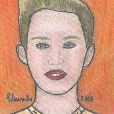 MILEY CYRUS - CHANTEUSE - DESSIN ( 21 x 14,8 cm ) - EDOUARDO - 2015
