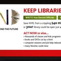 KEEP LIBRARIES OPEN! (dit la NYPL)