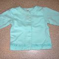 VENDU gilet turquoise 6 mois fille 