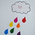 Magnet nuage et gouttes de pluie