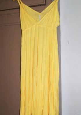 Robe MAJE toute légère...jaune style Grèce antique 36 38 - VENDUE