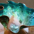 Dale Chihuly, Macchia, 1985 & Blue and Green Macchia with Orange Lip, 1990