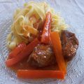 Daube de joue de porc à l'orange et aux carottes