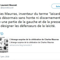 L'intox de Laurent Bouvet sur le mot "laïcard" et Charles Maurras