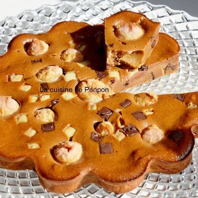 Flan aux litchis et confiture de lait, sans beurre