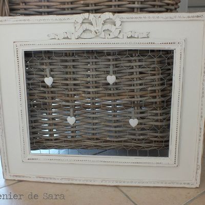 Cadre pêle-mêle grillagé crème