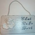 plaque de porte chut bébé dort ange effet shabby