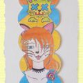 Original Marque Page illustré !! LOLLIPOP CAT !! en Papier plastifié multicolore T:16.5cm x 6cm Belicious-Delicious-Creation 