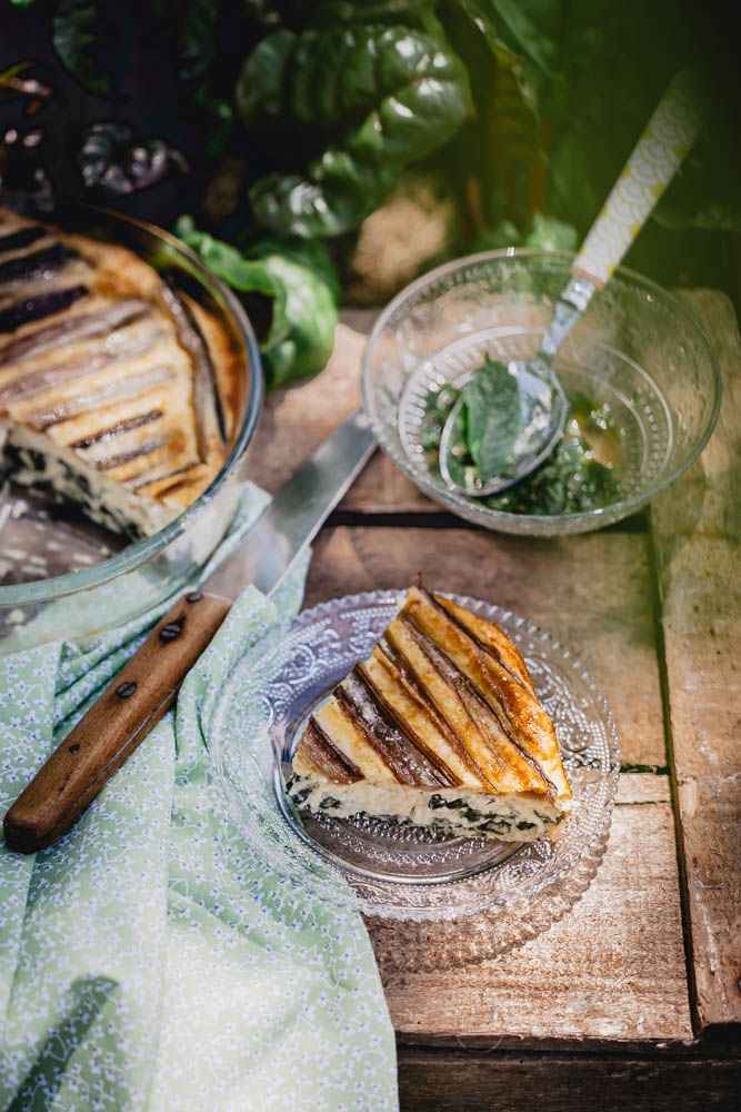 clafoutis salé, bettes à cardes, sans gluten, cotes de blettes, blettes, recette estivale