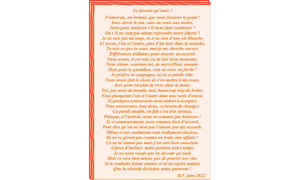 Ne devenir qu'amis ?