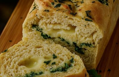Brioche au beurre d'ail et à la mozzarella