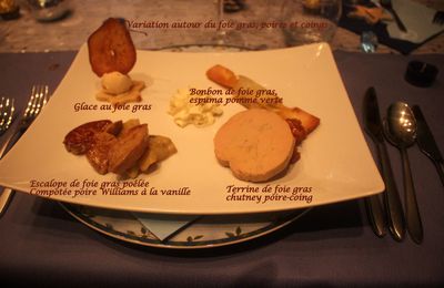 Variation autour du foie gras, pomme poire et coing