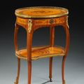 Rare et belle table de salon, estampillé R. Lacroix JME, Epoque Transition