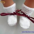 tutoriel tricot bb, chaussons vagues bb, layette laine
