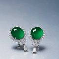 A Jadeite and Diamond Earrings