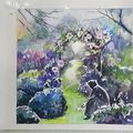 Aquarelle - jardin romantique