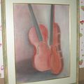 Violons en pastel sec