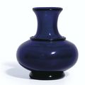 A rare blue glass vase, Wheel-cut mark and period of Yongzheng (1723-1735)