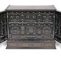 An iron mounted ivory inlaid rosewood and ebony cabinet, 17th/19th ct