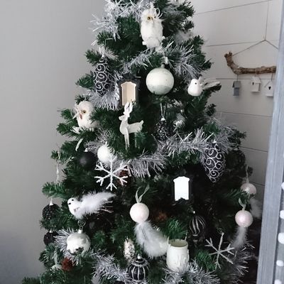 Noel en noir blanc et argent