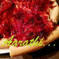 Pizza with Beet & Ham