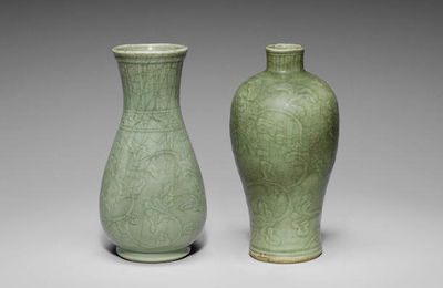 Two Longquan celadon vases, 16th-17th century