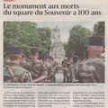 52e Bourse toutes collections à Belfort, l’article du journal L’Est Républicain sur l’exposition concernant l’Inauguration du Monument aux Morts, un petit rectificatif !