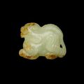 A yellow and russet jade 'tiger' tally, Ming dynasty, 15th-16th century