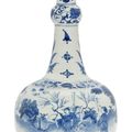 A blue and white bottle vase, Chongzhen period (1628-1644)