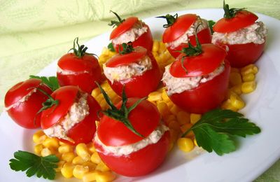 Minitomates à la crème de sardine