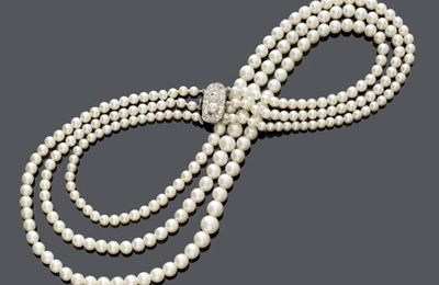 Natural pearl necklace, ca. 1900