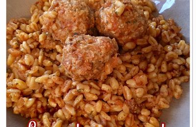 Boulettes de viande et son blé à la tomate (version cookéo)