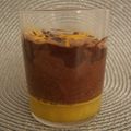 Duo de mousses au chocolat sur gelée à l'orange