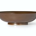 A fine brown-glazed ribbed bowl, Mark and period of Yongzheng (1723-1735)