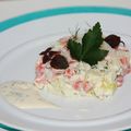 Tartare de saumon granny et fenouil - sorbet aux herbes