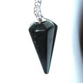 PENDULE PENDENTIF HEMATITE 17 - CHAINETTE ARGENTEE 