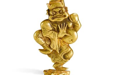 A small gold-alloy figure of Zhong Kui, Song-Yuan dynasty (960-1368)