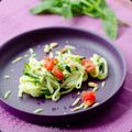 Linguine de courgettes au pesto basilic-menthe