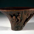 Rhinoceros horn libation cup, 17th century, Late Ming dynasty-early Qing dynasty