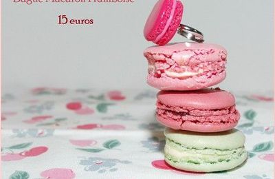 Bague Macaron goût Framboise 