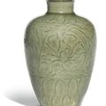 A 'Longquan' celadon carved 'floral' meiping, early Northern Song dynasty